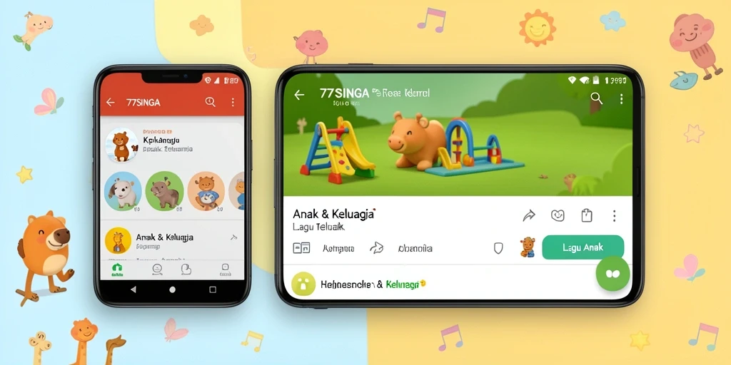 Antarmuka ceria dengan lagu-lagu anak yang edukatif.