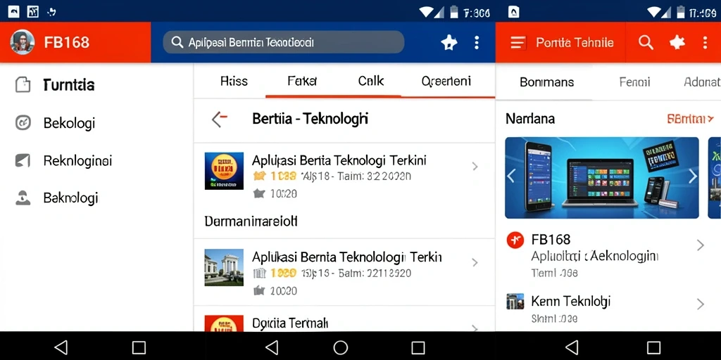 Tampilan antarmuka aplikasi FB168 dengan fitur teknologi terbaru.