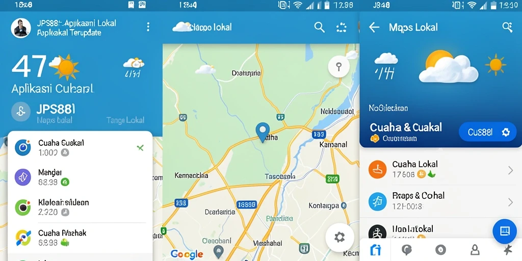 Antarmuka JPS88 menampilkan informasi cuaca lokal yang informatif.