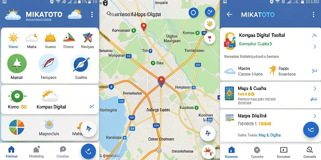 Antarmuka pengguna MIKATOTO menampilkan kompas digital yang jelas dan informatif.