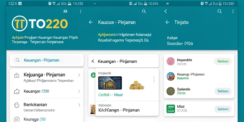 Antarmuka pengguna TOTO20 yang memudahkan pengajuan pinjaman.