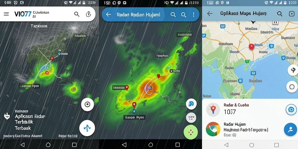 Antarmuka utama VIO77 dengan fitur radar hujan.
